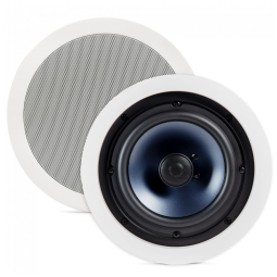 Kit de 6 caixas de embutir no teto Polk Audio RC80i 2 vias redondas 8" branco para ambientes internos e úmidos