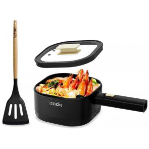 Panela Elétrica Multifuncional 2 Litros com Revestimento Cerâmico Antiaderente e Controle de Potência Dupla, 110V 800W, Dezin, Preta