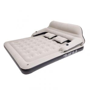 Colchão Inflável Casal Queen com Bomba Embutida, Travesseiro e Encosto, Para até 200KG, RAPTAVIS, Bege