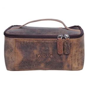 Necessaire Masculina de Couro, KOMALC, Marrom