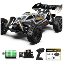 Carrinho de Controle Remoto Off Road, Escala 1:14 Alta Velocidade sem Escova com Velocidade até 90km/h, CROBOLL, Cinza e Dourado