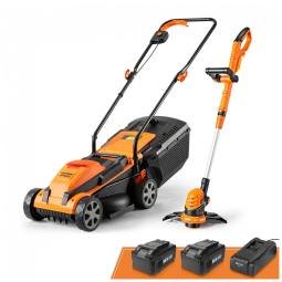 LawnMaster 20VMWGT: Cortador de Grama e Aparador de Grama, Combo com 2 Baterias de 4.0Ah e Carregador 24V MowerTrimmer