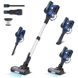 Aspirador de Pó Multifuncional POWEART sem Fio com Acessórios e Sucção Potente 26000PA, 110V 350W, Azul