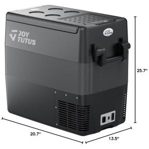 JOYTUTUS Mini Geladeira Automotiva Portátil 12 24V Capacidade 50L c, Painel LED