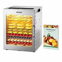 Desidratador de Alimentos ARINOO 12 Bandejas Prata Aço Inoxidável 85°-95°C 800W 240V