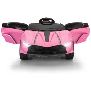 Carro, Carrinho Elétrico Infantil a Bateria 12V 1 Assento com 2 Motores para Crianças de 3 a 6 Anos, TOBBI, Rosa