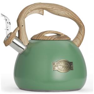 Chaleira de Chá 2.7 Litros em Aço Inoxidável com Apito, POLIVIAR JX2022 MN30, Verde