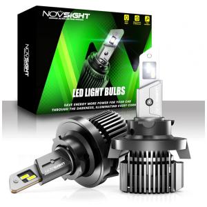 Kit Xenon Lâmpadas LED Branca 20000 Lumens 6500K, 2 Peças, NOVSIGHT H13, 9008, Prateado