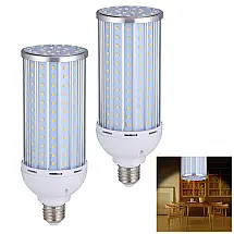 Lâmpada de LED com Soquete E27, 3000K Branco Quente, 2 Unidades, Bulbos de LED E27, Lâmpada de Milho LED 60W, Luz Candelabro LED