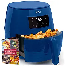 Fritadeira Elétrica 5L de Capacidade com Acessórios e Livro de Receitas, 1400W, 110V, DECO CHEF DCDAIR05BLU, Azul