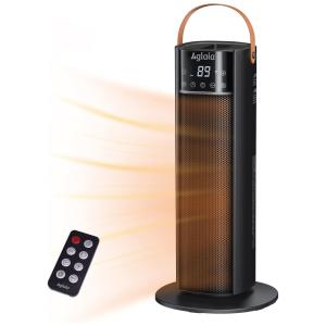 Aquecedor Elétrico Portátil com Oscilação 65 e Controle Remoto, 1500W, 110v, AGLAIA AG HP06, Preto