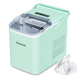 Panaromia Máquina de Gelo Automática até 1.5Kg, H Aço Inoxidável com Painel de Controle, 110V, Verde