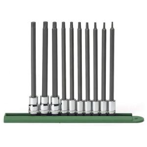 Ferramenta Automotiva Conjunto de Torx Longo 10 Peças Chave de Engrenagem T8 T50, APEX TOOL GROUP 80588, Cinza