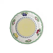 Prato para Aperitivo 16 cm Redondo em Porcelana Premium Villeroy Boch - Branco, Amarelo e Verde, Elegância e Praticidade