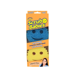 Esponja Resistente para Alta Limpeza Anti Odor e Riscos, 2 Unidades, SCRUB DADDY, Amarelo