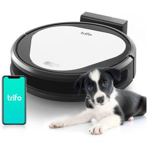 Aspirador de Pó Robô com Conexão via APP WIFI e Auto Carregamento, 110V, Trifo Emma, Preto e Branco