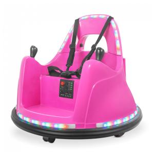 Carro Elétrico Infantil Bate Bate 12V com 2 Velocidades, Controle Remoto e APP, Luzes LED, Bluetooth e Giro de 360º para Crianças de 1 a 5