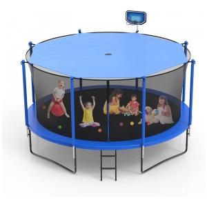 YORIN Tranpoline com capa de proteção solar 16FT 14FT 12FT Tranpoline para crianças e adultos 1500LBS Tranpoline com cesta de basquete