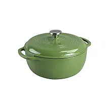 Panela de Ferro Fundido 6 Litros Forno Holandês Esmaltado e Antiaderente, LODGE EC6D002A, Verde