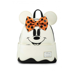 Mochila Escolar Infantil Loungefly Disney Minnie Mouse para Crianças a Partir de 10 Anos, Branca