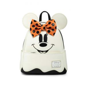 Mochila Escolar Infantil Loungefly Disney Minnie Mouse para Crianças a Partir de 10 Anos, Branca