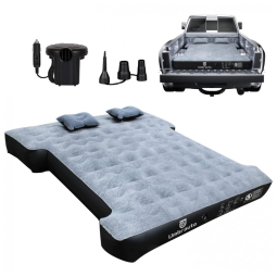 Colchão Inflável Casal com Bomba Embutida, Para até 300KG, Umbrauto, Cinza e Preto