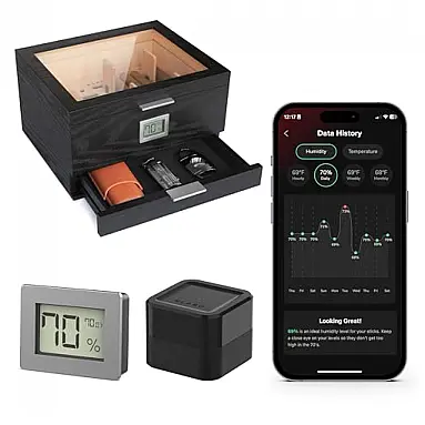 Humidor Case Elegance Tampo Vidro