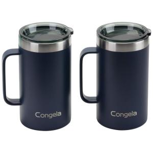 Congela Copo Térmico 650 mL para Cerveja, Café com Isolamento a Vácuo, 2 Unidades, Azul