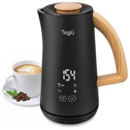 Espumador de Leite Elétrico 500 mL com Controle de Temperatura, 110V, Teglu, Preto