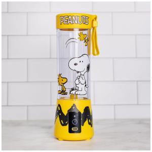 Liquidificador Portátil 400mL com Tema Peanuts Snoopy & Woodstock, Carregamento via USB e 2 Modos, 150W, Uncanny Brands, Amarelo