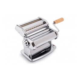 Máquina de Fazer Massas Imperia 100% Fabricada na Itália, Construção de Aço Resistente, Manivela de Travamento Fácil, Cabo de Madeira