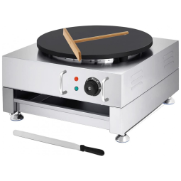 Máquina de Crepe Elétrica antiaderente de Aço inoxidável, 1650W, 110v, KOUWO, Prateado