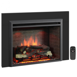 Lareira Elétrica de Embutir PuraFlame Western Preta com Kit de Acabamento e Controle Remoto 750/1500W 120V 76 cm