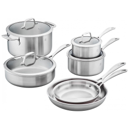 Conjunto de Panelas com 3 Camadas de Aço Inoxidável 10 Peças, ZWILLING