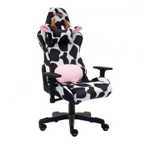 TS85 Cadeira Gamer Reclinável e Giratória com Apoio 2D Lombar e Cabeça, e Branca, TECHNI MOBILI, Preto