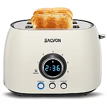 SACVON Torradeira de 2 Fatias com Temporizador LCD, 800W 110V, Creme