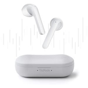 TicPods Fone de Ouvido sem fio Inteligente Á Prova dAgua IPX4 in Ear, TICWATCH, Branco
