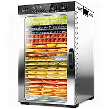 Desidratador de Alimentos Gottinfurt Prata 18 Bandejas Inox 1000W Controle Temperatura 240V