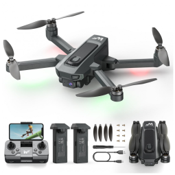 Drone com Câmera 1080P FPV para Crianças e Adultos, Iniciantes, Transmissão 5G, Motor Sem Escova, 3D Flips, 2 Baterias, WeFone, Preto