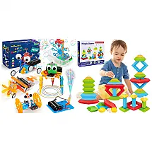 Kit de robótica STEM 6 em 1 Tsomtto com robôs eletrônicos e blocos de montar para crianças a partir de 2 anos