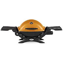 Q1200 Churrasqueira a Gás Portátil com Mesa Auxiliar 8500 BTU serve até 3 Pessoas, WEBER 51190001, Laranja