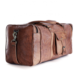 Bolsa de Viagem Masculina s Clássica de Couro, KOMALS PASSION LEATHER, Marrom