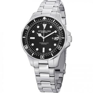 Relogio Stuhrling Homem, Masc Aquadiver Quartz Aço Inox 200 M Mergulho Pai