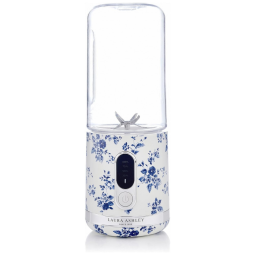 Mini Liquidificador Portátil Laura Ashley 450ml USB Recarregável China Rose, 100W, 6 Lâminas Inox, Garrafa para Smoothies, Viagem, Academia