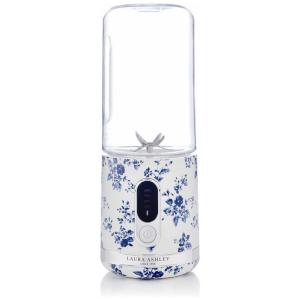 Mini Liquidificador Portátil Laura Ashley 450ml USB Recarregável China Rose, 100W, 6 Lâminas Inox, Garrafa para Smoothies, Viagem, Academia