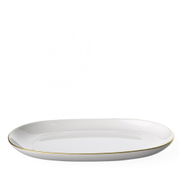 Travessa de 20 cm com Formato Redondo Curvo e Material de Porcelana de Osso Premium, Villeroy & Boch, Branca e Dourada