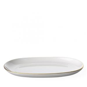 Travessa de 20 cm com Formato Redondo Curvo e Material de Porcelana de Osso Premium, Villeroy & Boch, Branca e Dourada
