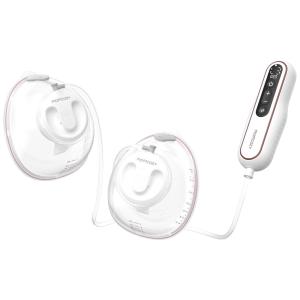 Bomba Tira Leite Vestível com 27 Combinações de Bombeamento, Baixo Ruído, Ultraleve e Tamanho de 17 a 27mm, Momcozy V2, Branco