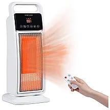 Aquecedor Elétrico Portátil 5 DOMINGO LIVING com Controle Remoto e Temporizador, 110V, 1000 1500W, Branco