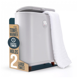Aquecedor de Toalha Elétrico até 2 Toalhas com Desligamento Automático, Display LED e Temporizador Ajustável, 110V, LiveFine, Cinza
